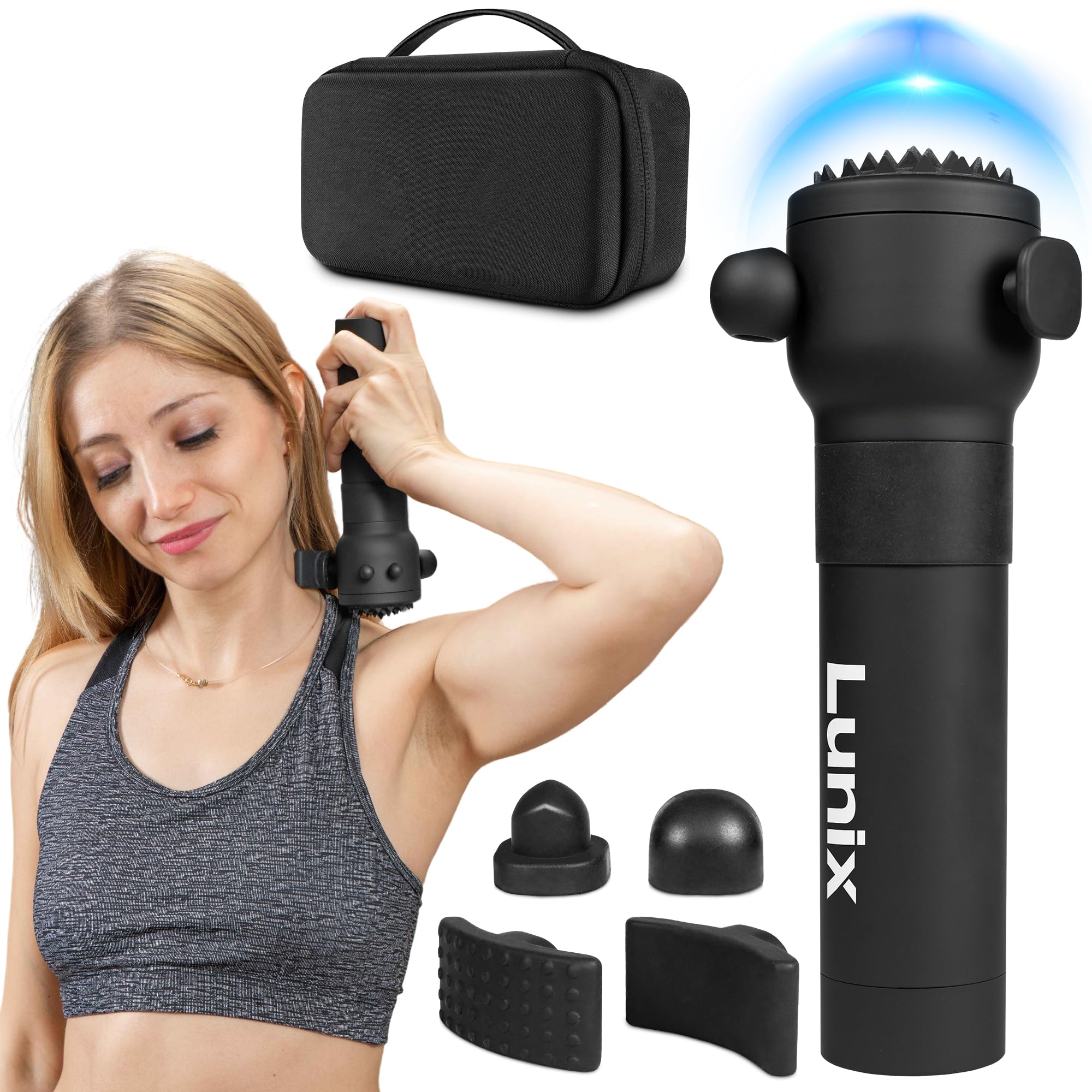 Photo 1 of LX28 Deep Tissue Massage Gun, Portable Handheld Vibration Massager for Neck, Back & Legs, 7 Heads & 4 Speed