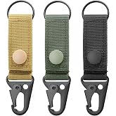 FRTKK Tactical Molle Key Ring Gear Key Keeper Nylon Belt Keychain Molle Webbing Key Clip Buckle for Belts Molle Bags