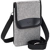 KIWIFOTOS Travel Cell Phone Pouch Belt Pouch Phone Holster Crossbody Bag with Shoulder Strap for iPhone17 16 15 14 Pro Max Holder with Neck Lanyard Smartphone Walking Passport Wallet
