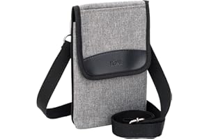 KIWIFOTOS Travel Cell Phone Pouch Belt Pouch Phone Holster Crossbody Bag with Shoulder Strap for iPhone17 16 15 14 Pro Max Holder with Neck Lanyard Smartphone Walking Passport Wallet