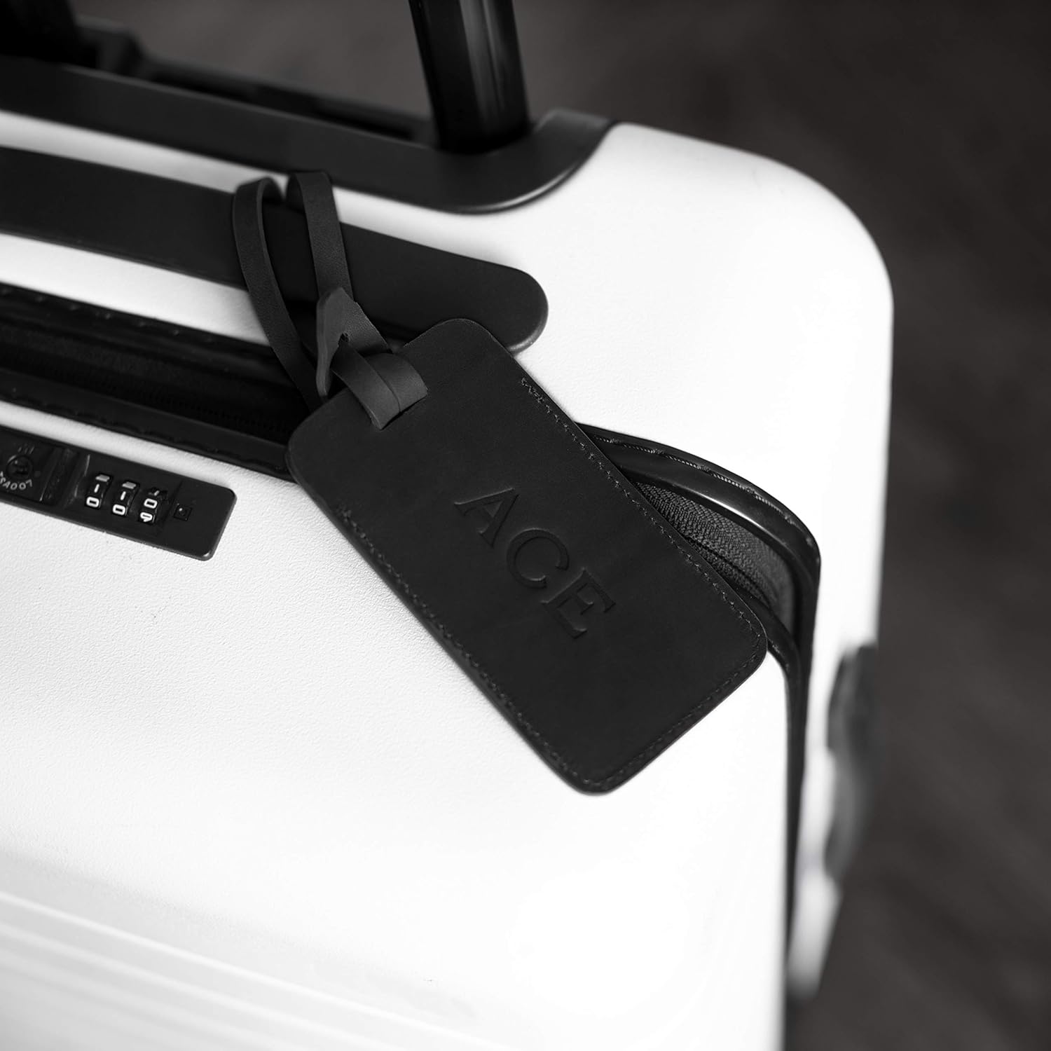 leather luggage tags with initials