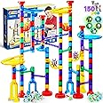 JOYIN 150Pcs Glowing Marble Run- Construction Building Blocks Toys with 5 Glow in The Dark Glass Marbles, STEM Educational Building Block Toy