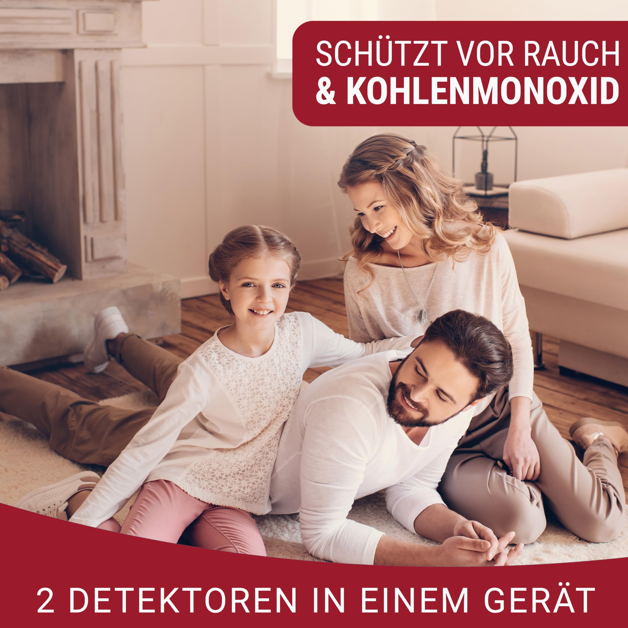 Kombi Rauchmelder & CO-Melder FLORI.PLUS.25 – Zuverlässige Warnung bei Rauch und Kohlenmonoxid, 85 dB Alarm, 10 Jahre Lebensdauer, einfache Deckenmontage, geprüft & sicher, Deutsche Marke 2