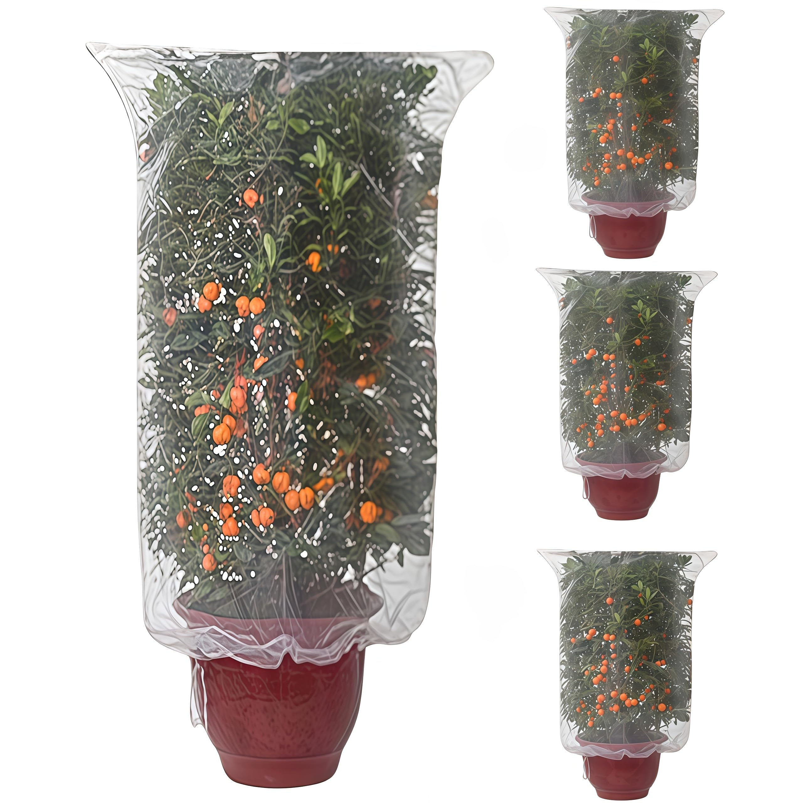 Garden Mesh Netting for Plants, Insect Bird Barrier Netting Mesh with Drawstring, 80x80cm Garden Bug Plant Cover for Protect Fruit Tree Vegetable Flower 4 PCS Loopunk