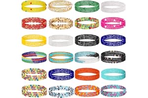 TOBENY SHIWE 24PCS Waist Bead Chains for Women Colorful Summer Body Chains Belly Beads Bikini Jewelry Chains Bead Waist Chains Set