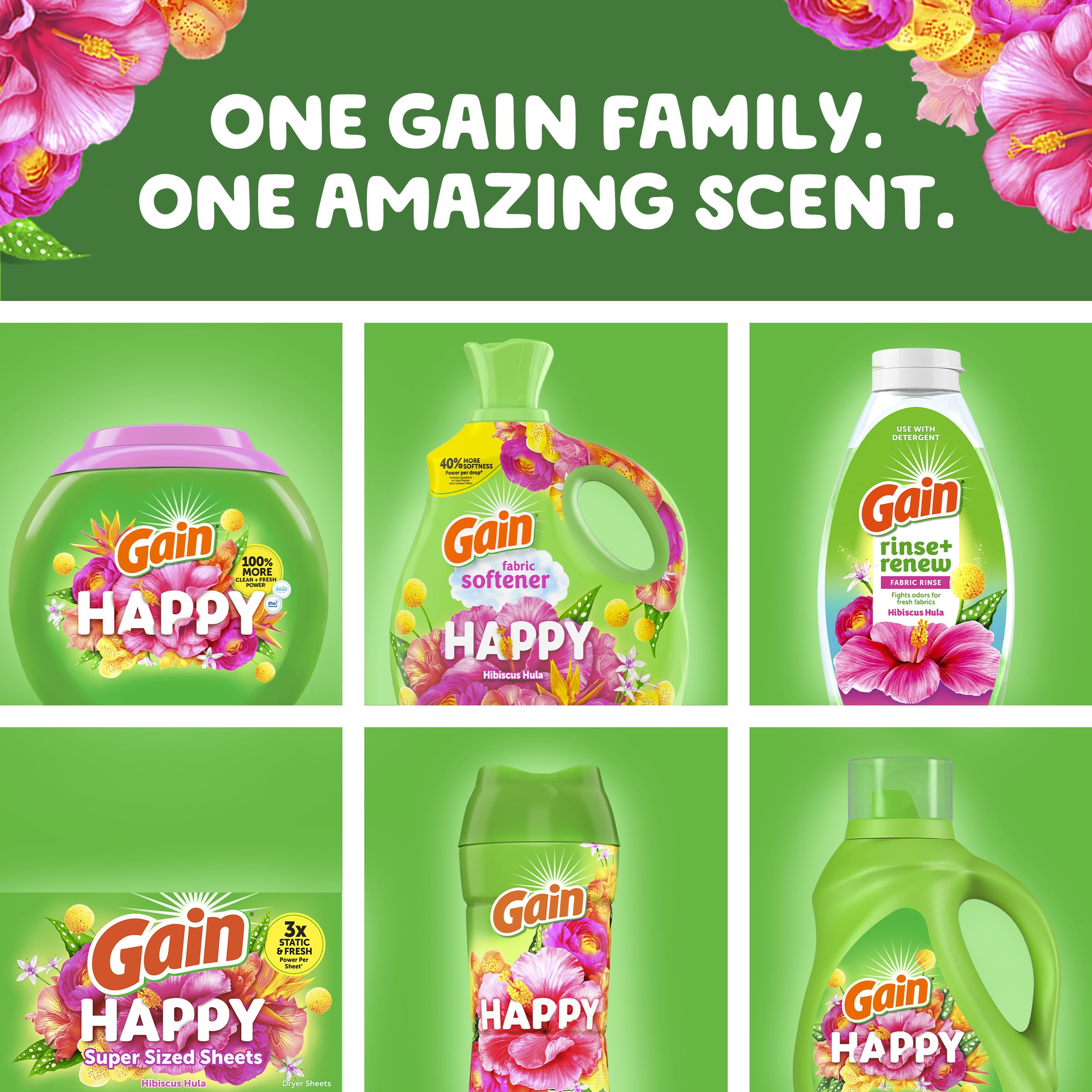 Gain Liquid Fabric Softener (Fabric Conditioner), Happy, 101 fl oz, 151 Loads