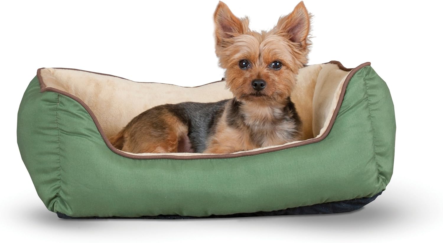 K&H Pet Products Self-Warming Lounge Sleeper Pet Bed Small Sage/Tan 16" x 20" : Pet Supplies