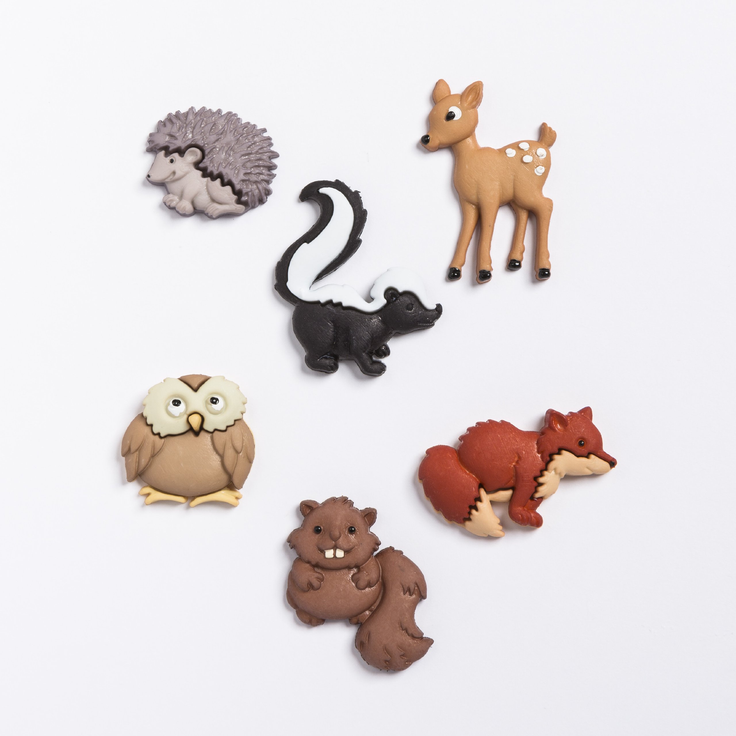 Dress it Up Button Forest Babies 18 x 17-30 x 23 mm 6 pcs. Multicolour, one Size