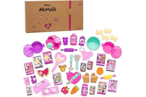 Disney Junior Minnie Mouse Bow-Tique Bowtastic Kitchen Accessory Set, Over Fifty Piece Play Food and Utensils, Frustration Free Packaging, Kids Toys for Ages 3 Up by Just Play