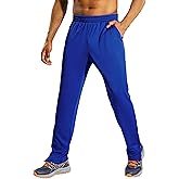 MIER Men’s Sweatpants with Pockets, Athletic Training Track Jogger, Soccer Warm-up Pants with Zipper Ankle