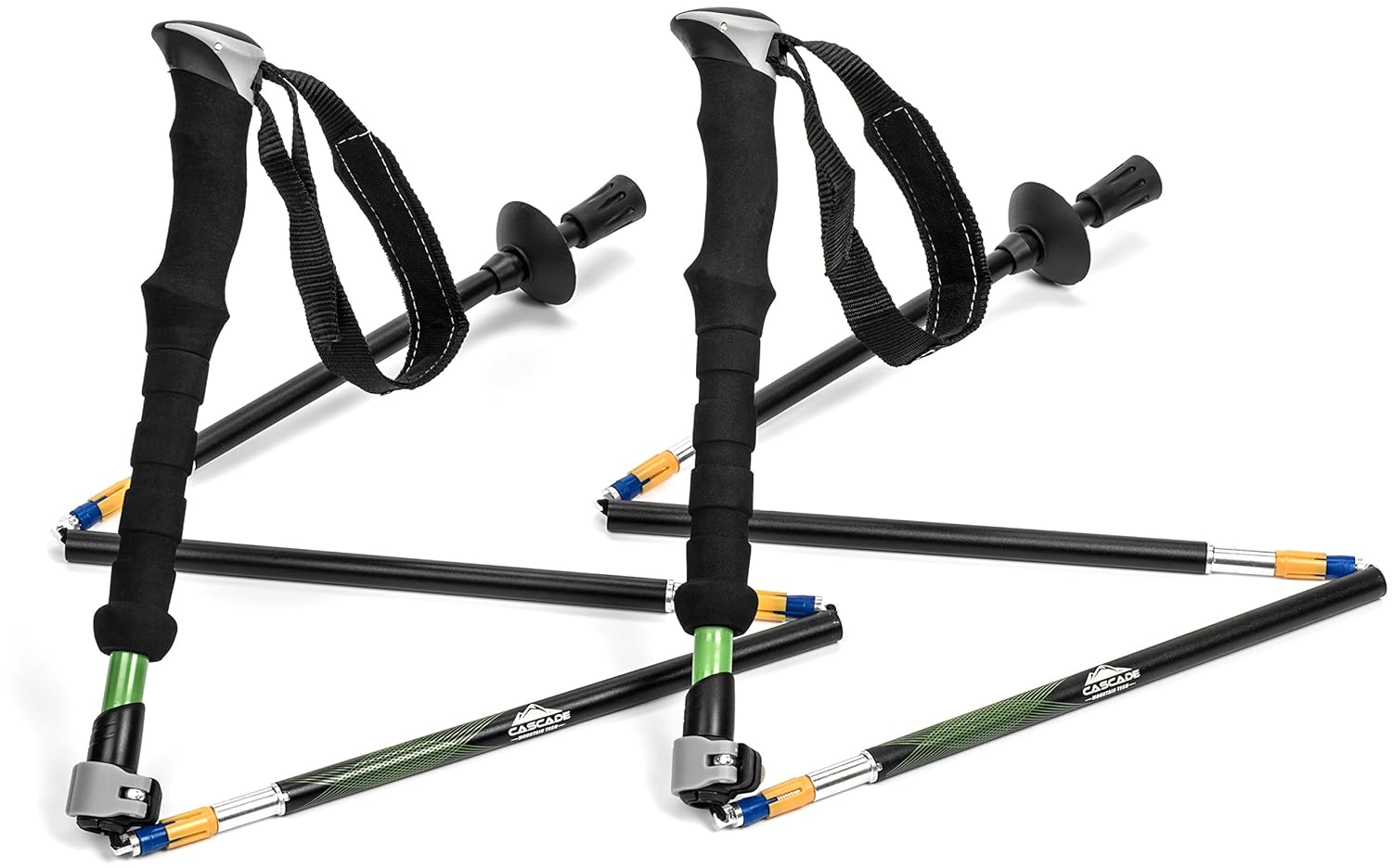 Trekking Poles Cascade Mountain Tech Durable Aluminum Compact Folding