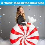 BigMouth Inc Peppermint Twist Snow Tube Over 3 Foot Wide Durable PVC Comfort view 6