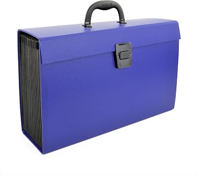 Rapesco 1553 19-Part Expanding Box File A4+ Blue with Lid Lock