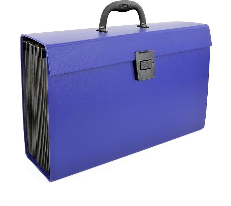 Rapesco 1553 19-Part Expanding Box File A4+ Blue with Lid Lock