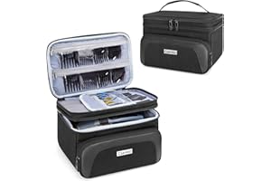 CURMIO Travel Carrying Case for Hair Clipper, Double Layer Barber Supplies Hair Cutting Tools Storage Bag Compatible with Ufree/Wahl/Andis/Hatteker/Osterpro and Most Standard Men Hair Trimmer