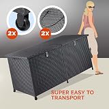 CASARIA XXL 625L PolyRattan Garden Storage Box with Wheels Lockable Automatic view 7