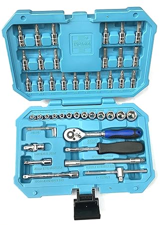 Taparia SA46 Steel Socket Set (Blue, 46-Pieces)