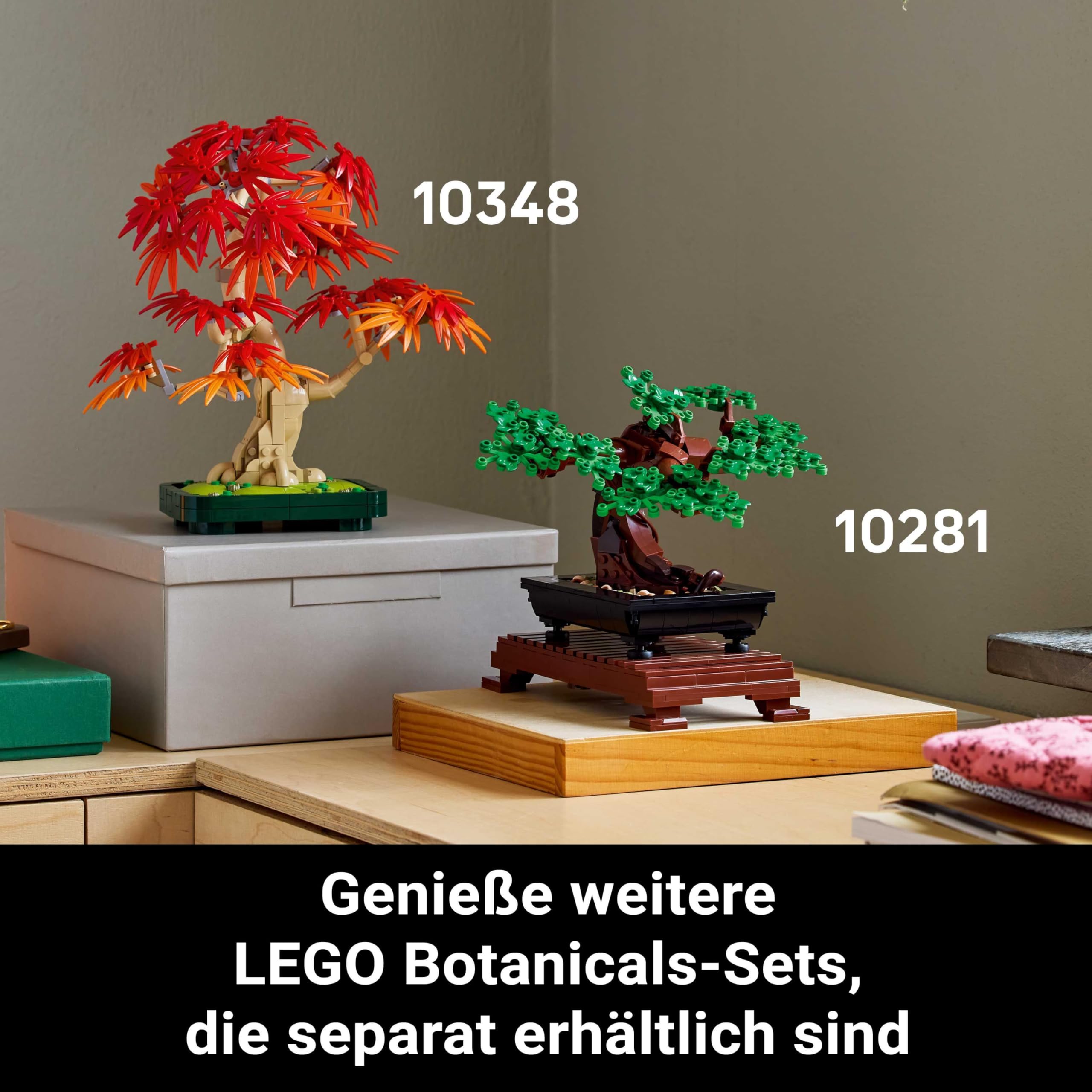LEGO Botanicals Japanischer Roter Ahorn - Bonsai-Baum - Kunstpflanzen Set mit roten und orangefarbenen Blättern sowie einem baubaren Blumentopf - Kunstblumen DIY Deko Geschenk für Erwachsene - 10348 7