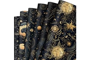 Dtiafu Galaxy Wrapping Paper 6 Style Space Moon Stars Suns Celestial Art Paper for Men Women Kids Birthday Wedding Baby Shower, 20 X 28 Inch, Folded Flat (6 Sheet)