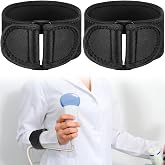 Nuanchu 2 Pcs Black Adjustable Ultrasound Probe Cable Brace Arm Holder | Fits 7-14" Arms, Manages Ultrasound Cables for Therapy Diagnostics, Hands-free Probe Positioning, Adjustable Secure Strap