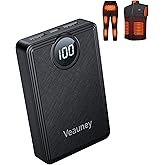 12000mAh Heated Vest Battery Pack, 5V 2A Power Bank for Heated Vest, Chair, Jacket, Blanket with LED Display, Rechargeable 5V Battery Pack for Loowoko, for KOVNLO, for WUEAOA, for TIDEWE(No 7.4V)