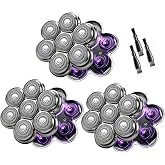 7-Blade Magnetic Replacement Shaver Heads for Shpavver Wyklaus Bald Razors | waterproof washable design, rust-proof black replacement blades,3-Pack