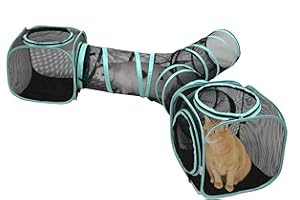 Kitty City Outdoor Catio Furniture and Play Kits for Cats, Three Way Tunnel
