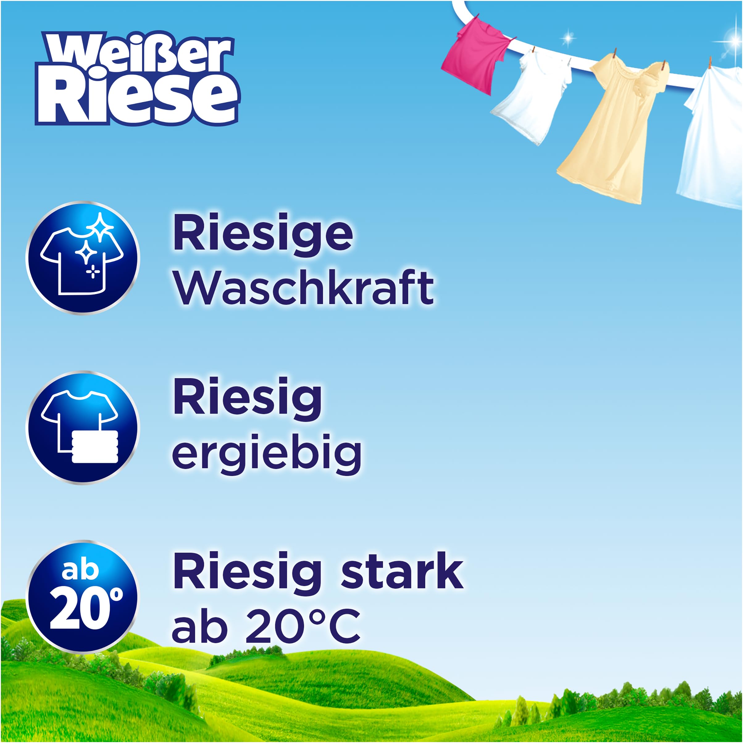 Weißer Riese Color Gel (100 Waschladungen), riesig ergiebiges Color Waschmittel mit riesiger Waschkraft ab 20 °C sorgt für strahlend saubere Wäsche, 100% recycelbar 6