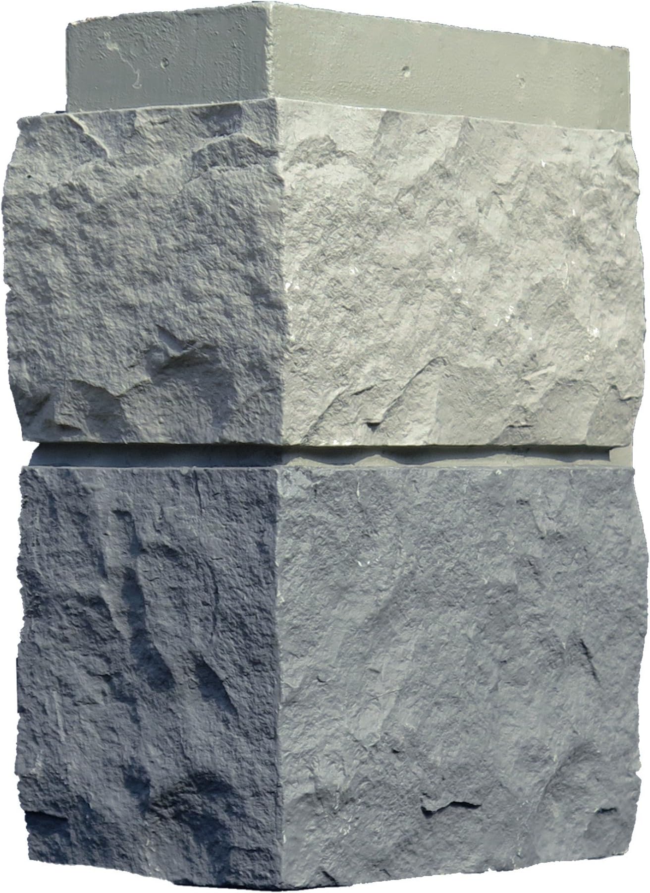 NextStone Polyurethane Faux Stone Interlocking Outside Corner – Random Rock – Tri Gray for Home Improvements/DIY Friendly (4 Corners per Box)