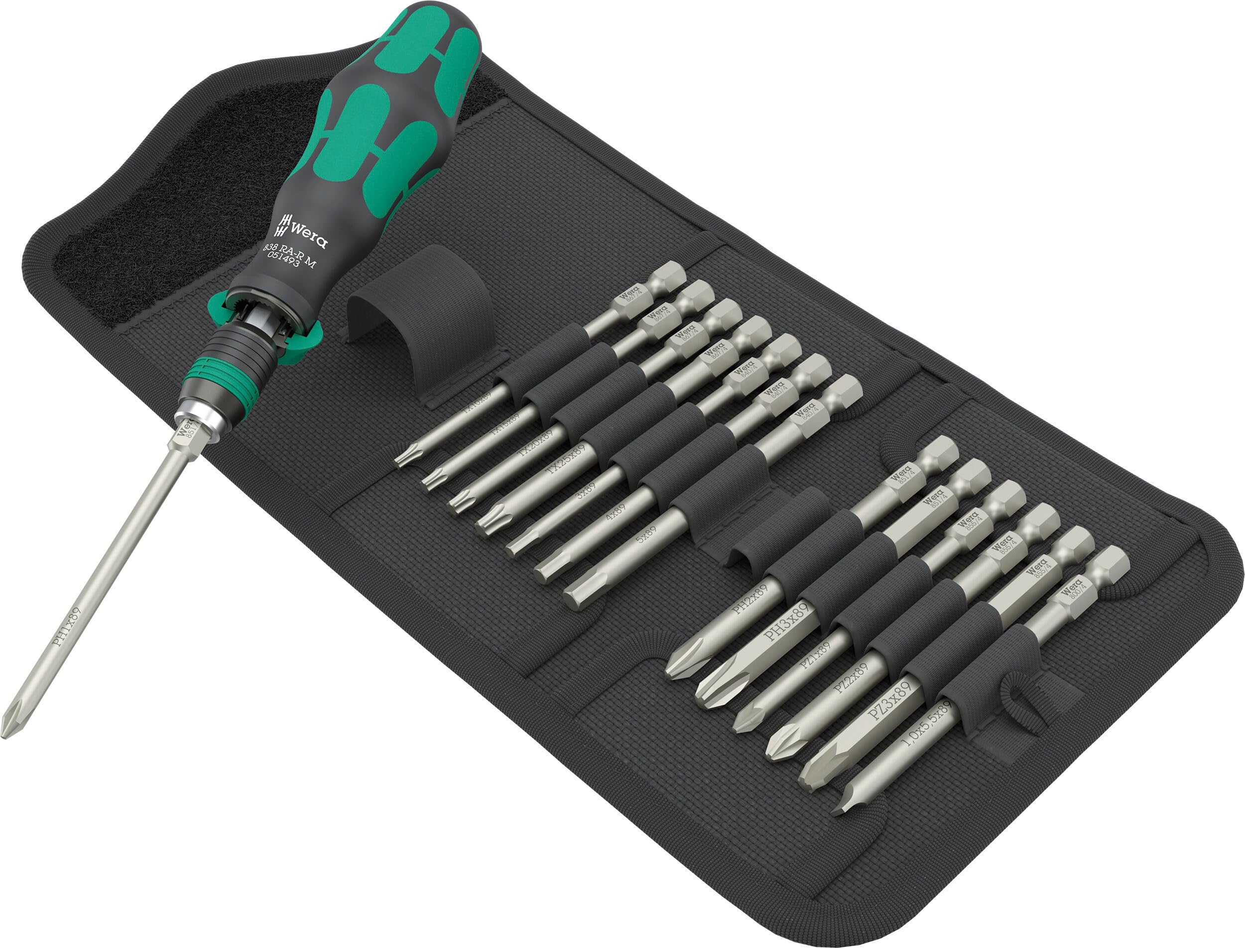 Kraftform Kompakt 838 RA-R M Set 1, 15-Piece Ratchet Screwdriver Set - 05051061001