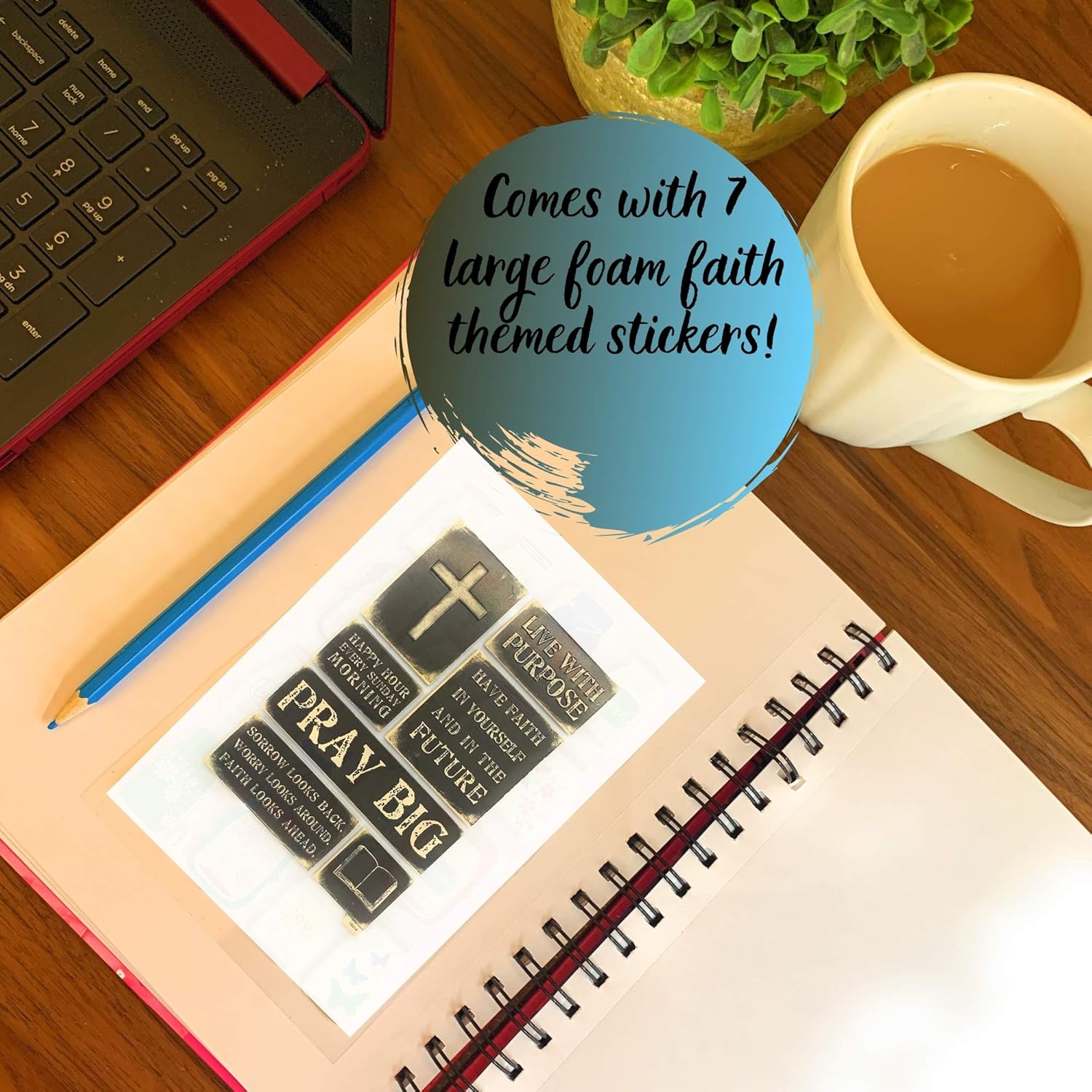 PaperPassion - Faith & Family Memories Scrapbook Kit | Religious Scrapbooking Theme Faith Stickers | Scrapbooking Supplies | Illustrated Faith Bible Journaling Supplies