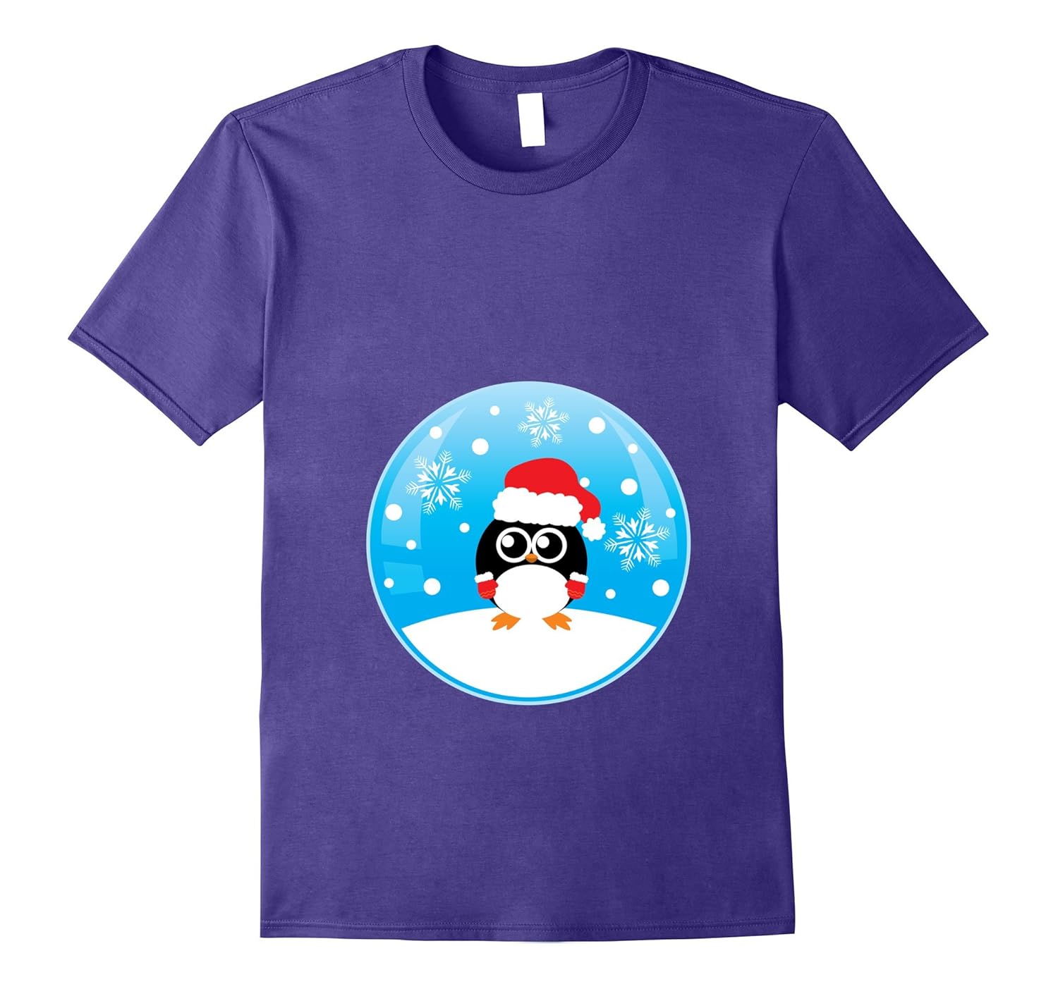 Christmas Maternity Shirt Baby Snow Globe Penguin Gift-Rose