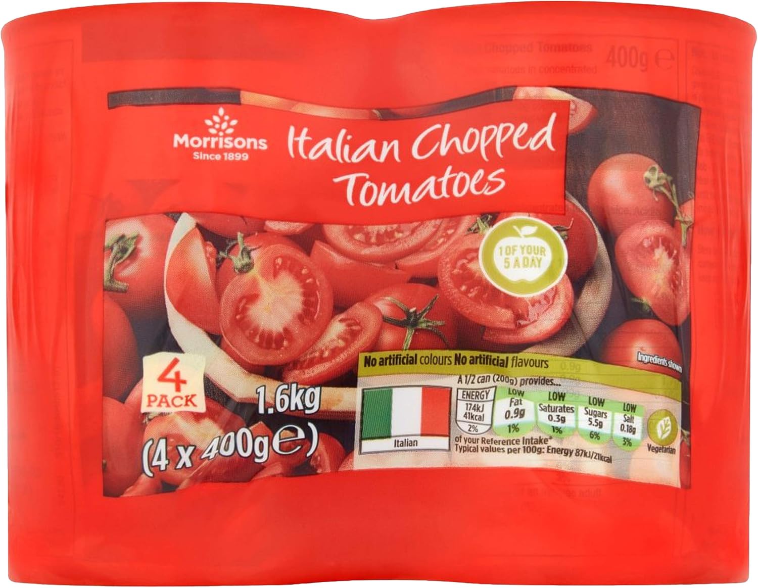 Morrisons Italian Chopped Tomatoes 4 x 400g Amazon.co.uk Prime Pantry