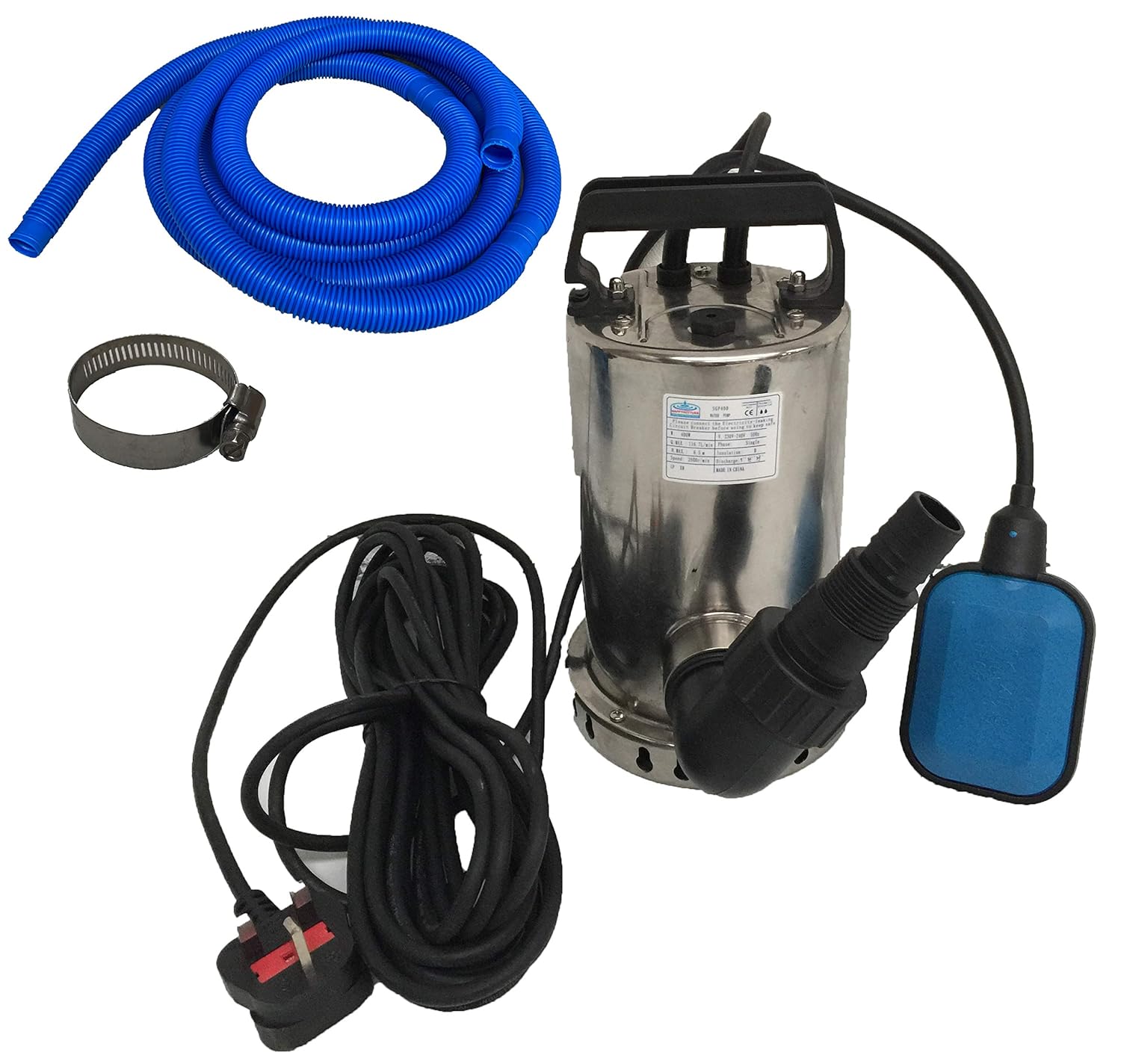 Happy Hot Tubs Submersible 400W Water Pump + 5 metres Rigid Hose Hot