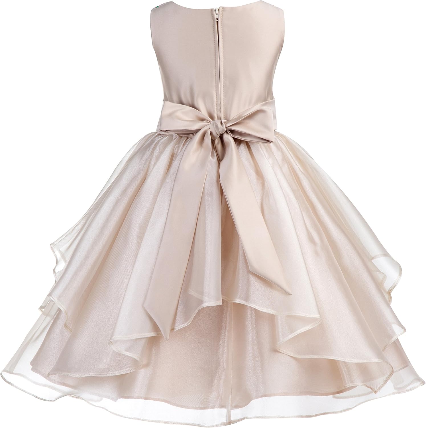 ekidsbridal Asymmetric Ruffled Organza Sequin Flower Girl Dress Toddler Girl Dresses: Clothing