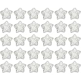 PATIKIL 60 Pcs Flat Back Resin Star Beads, Glitter Star Charms Bulk Mini Flat Back Beads Embellishments for DIY Crafts Phone Case, Silver