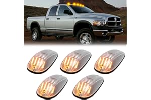 R&F Auto 5Pcs LED Cab Roof Marker Lights Compatible with Ram 1500 2500 3500 4500 5500 (2003-2018) Pickup Trucks Roof Running Lamps Clear Lens