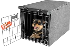 X-ZONE PET Double Door Dog Crate Cover - Polyester Pet Kennel Cover (Fits 24 30 36 42 48 inches Wire Crate) (24 Inch, Grey)