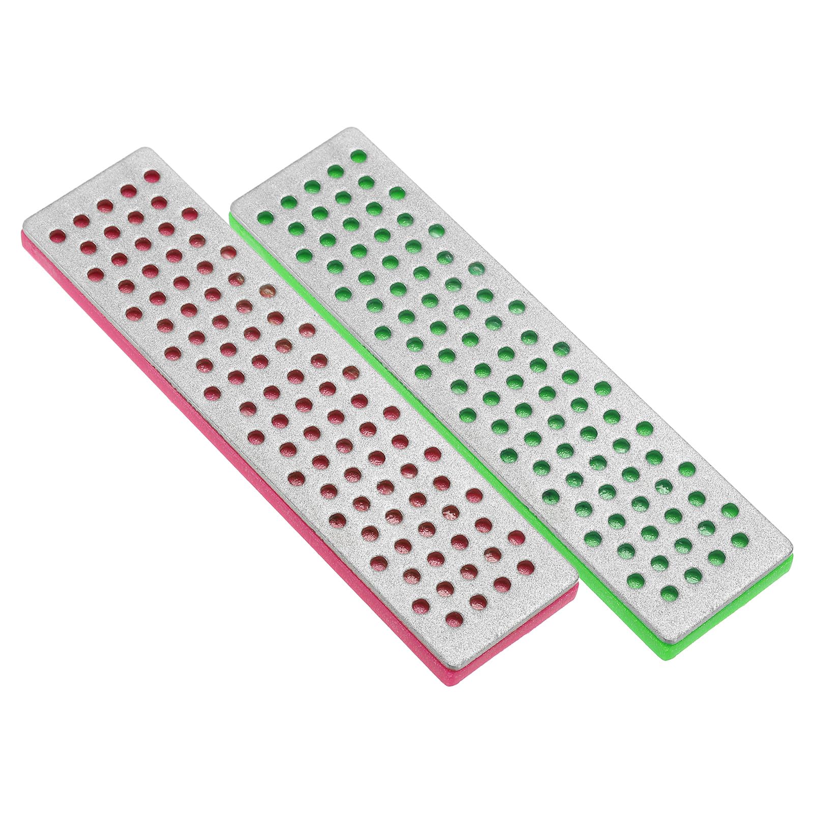 PATIKIL 100mm Extra-Coarse Ski Snowboard Diamond Stone,2Pcs Ski Edge Sharpener Diamond Edge Files Snowboard Whetstone, Purple/Green