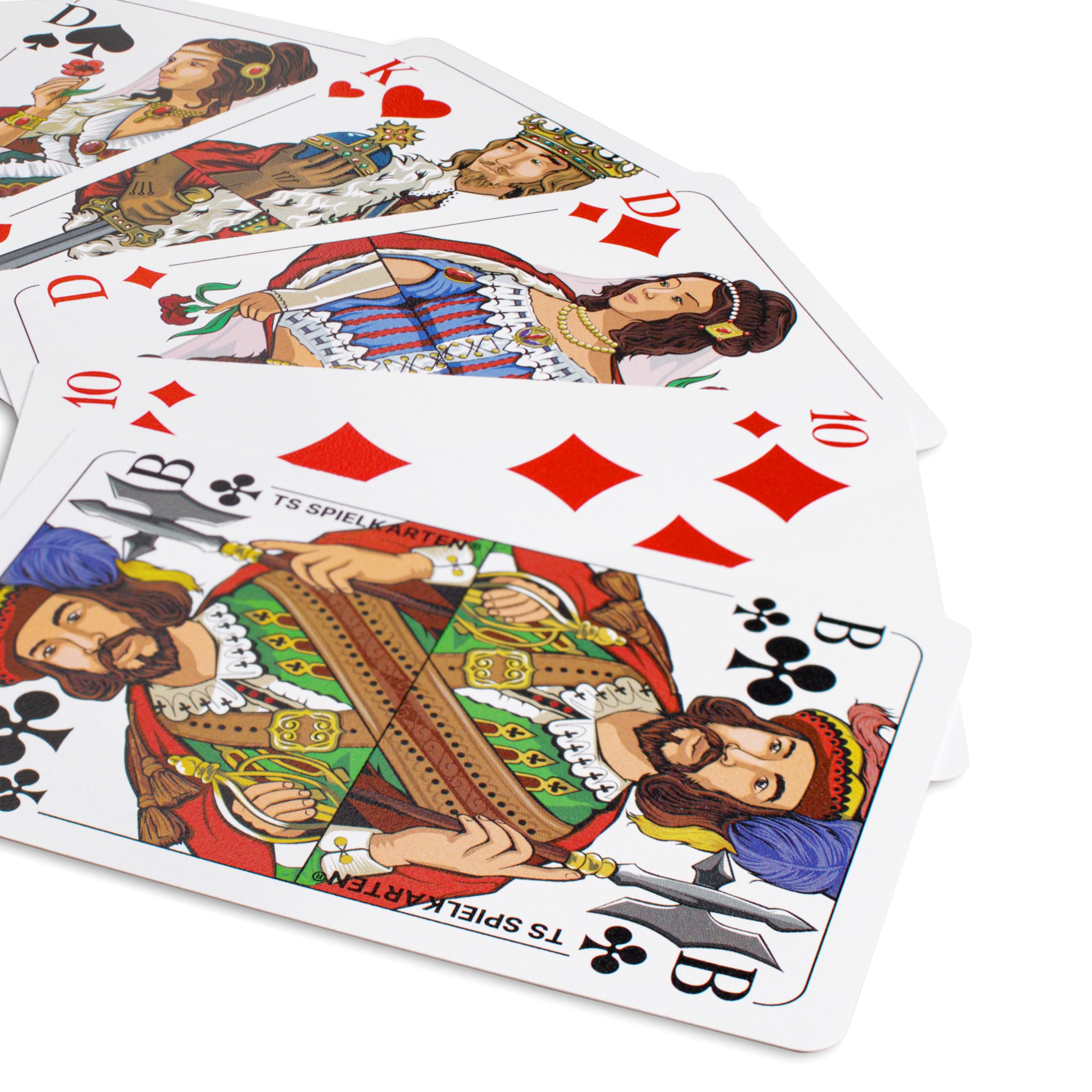 TS Spielkarten, Romme 100% Kunststoff Kartenpiel - wasserfest und abwaschbar für Canasta, Bridge, Poker, Mau Mau mit klassisch französischem Bild, Plastik (Premium Edition) 8