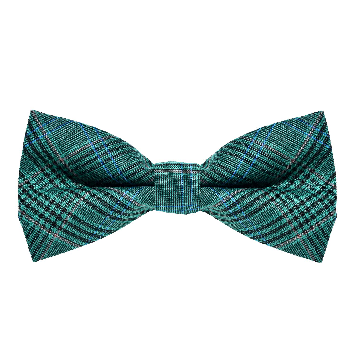 MASADA corduroy bow tie green plaid - men's accessory in vintage look, continuously adjustable, handmade with hook closure - 12 x 6 cm