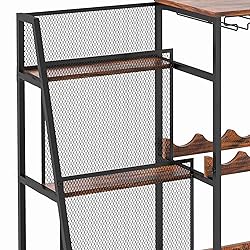 DLPIN 3-Tier Freestanding Wine Rack, with Hanging