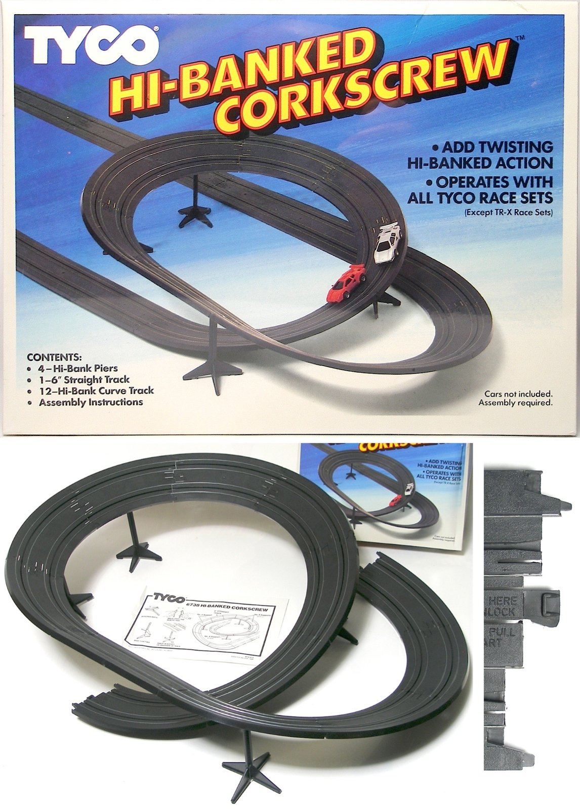 1988 TYCO HI BANKED CORKSCREW CURVE 6738 Track Accessory (No Slot Cars