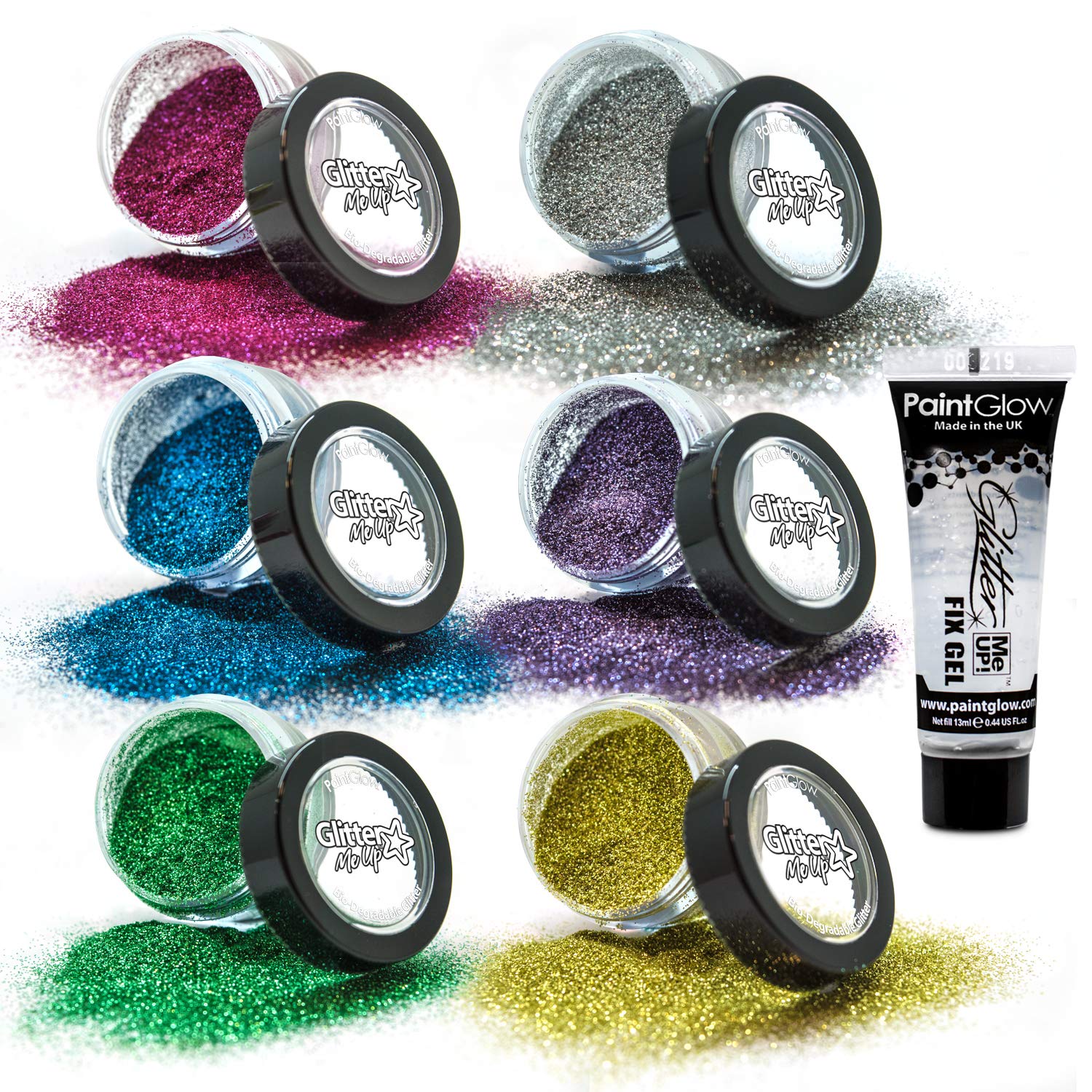 LoveShy Bio degradable Fine Cosmetic Glitter (7 Pack) Vegan bio