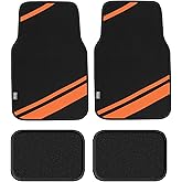 FH Group Car Floor Mats - Carpet Floor Mats for Cars, Universal Fit Automotive Floor Mats, All Purpose Car Floor Mats, Carpet Protector Mat for Most Sedan, SUV, Truck Floor Mats Orange