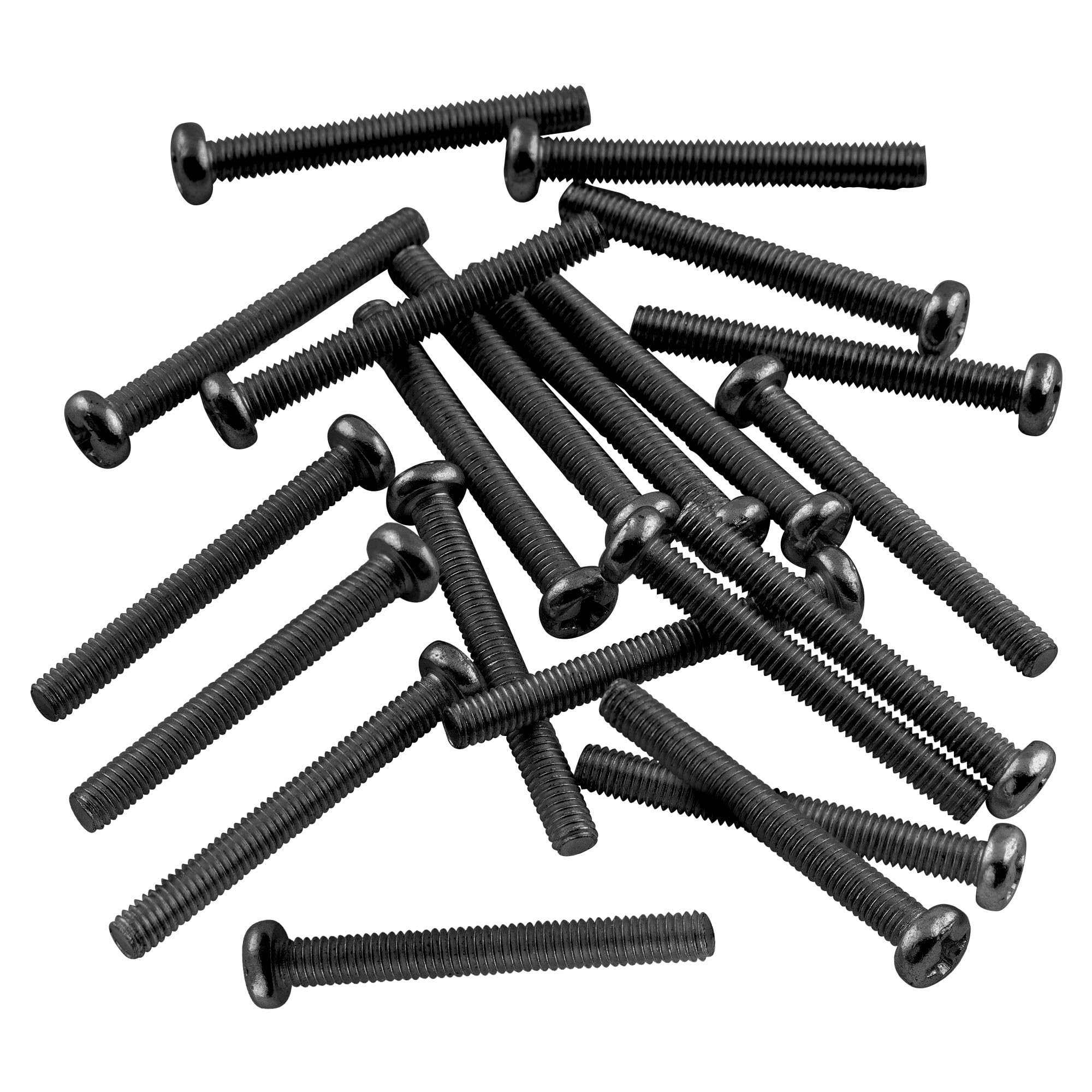 Musiclily Basic 3x25mm Metal Metric Thread Humbucker Pickup Height Adjustment Screws Humbucker Pickup Ring Mounting Screws for Epiphone SG Import Pickups, Black(Set of 20)