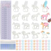 BONNYCO Unicorn Gifts for Girls for Painting Birthday Party Favors for Kids | 16 Painting Craft with Figure, 3 Paints and Paintbrush. Goodie Bags Stuffers for Kids 3-5 4-8, Classroom Prizes, Return Gifts