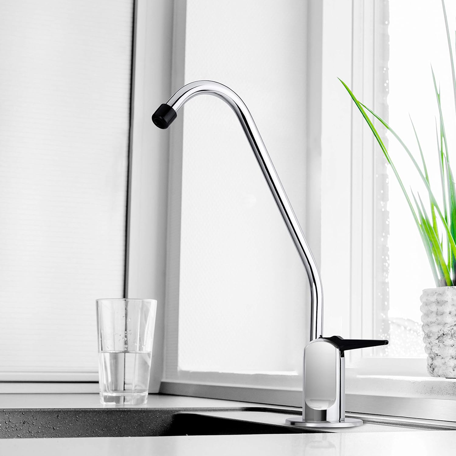 iSpring GB1 Lead-Free Reverse Osmosis Filter Drinking Water, Standard Non-Air Gap RO Faucet, Chrome - Kitchen Sink Faucets - 