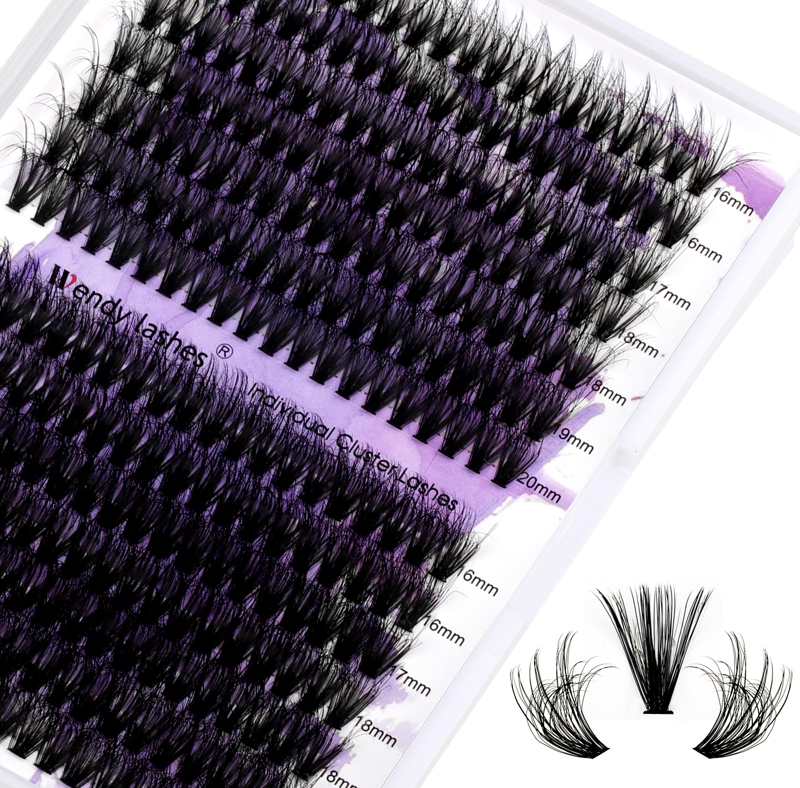 Individual Cluster Lashes D Curl 3D Effect 0.07mm 40D/50D 16-20mm Mixed Individual Eyelashes Clusters Densely DIY Lash Extensions(3D-40+50-0.07-D-16-20mm) — image 1
