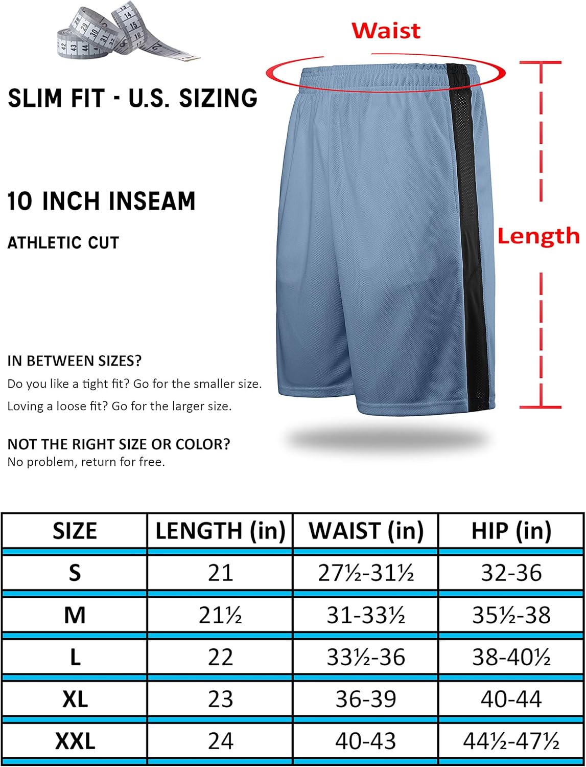 Liberty Imports Pack of 5 Men's Athletic Basketball Shorts Mesh Quick Dry Activewear with Pocket at  Men’s Clothing store